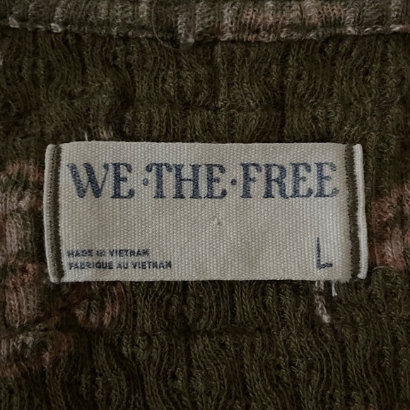 Free People Olive Floral Long Sleeve Top - Picture 6 of 15